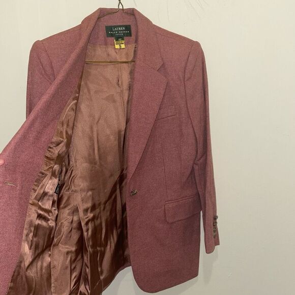 Vintage Ralph Lauren pink women’s blazer single button jacket suit size 10P - Picture 13 of 13